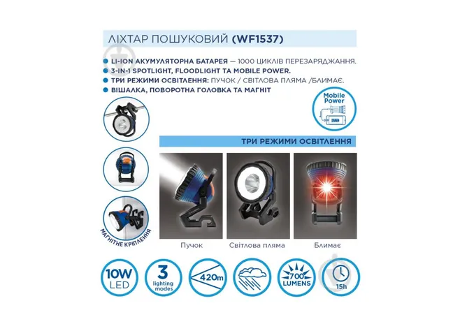 Ліхтар Westinghouse 10 W LED WF1537 Фото 2